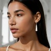 925 Sterling Silver Dangle Earrings for Women, 14K Gold Plated French Leverback Earrings, Statement Hammer Square Bar Long Drop Earing for Women - 3 of 4