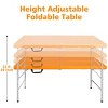 GlasFlength Folding Tables Adventure Ready Folding Table Rugged Design for Outdoor Events and Compact Living, Orange, 49.21"*24"*29" - 4 of 4