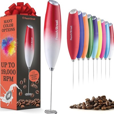 Handheld Milk Frother, Mini Foamer, Battery Operated Stainless Steel Drink Mixer for Coffee, Lattes, Cappuccino, Matcha, Chocolate