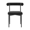 HomeRoots Set of Two Black Upholstered Polyester Open Back Dining Side Chairs - 4 of 4