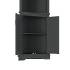 CAVINAS Tall Corner Cabinet,Storage Cabinet with Doors,2 Open Shelves,Wood Grain Corner Cabinet for Living Room,Bathroom,Kitchen,Dining Room - 4 of 4