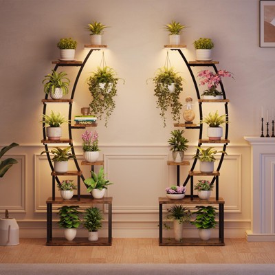 Plant Stand with Grow Light, 9 Tiered Tall Plant Stands Indoor, 62" Plant Shelf for Indoor Plants Multiple