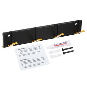 Unique Bargains Space Aluminum Waterproof Wall Mount Coat Rack with Retractable Hooks - 1 of 4