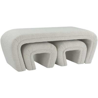 Meridian Furniture,Odelia Boucle Fabric Bench
