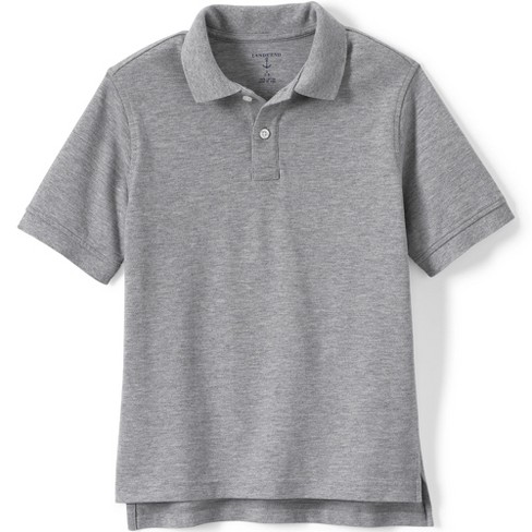 Lands' End School Uniform Kids Short Sleeve Mesh Polo Shirt - Large - Gray  Heather