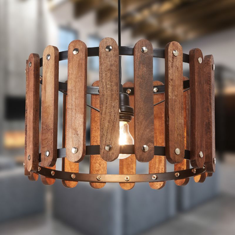 16&#34; Wendy Metal and Wood Pendant Ceiling Light - River of Goods, 3 of 10