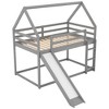 NicBex Twin Over Twin/Full Pine Wood Bunk Bed with Slide/Ladder & Guardrails,House Bed Frame for Kids Room,Bedroom - 4 of 4