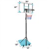 YONWAY Portable Basketball Goal System with Stable Base and Wheels for Indoor Outdoor height adjustable 5.6 to 7ft Basketball Hoop 28 Inch Backboard - 3 of 4