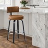 Bekrvio 26”/29” Swivel Bar Stools Set of 1,Faux Leather Upholstered with Back & Black Wood Frame,Modern Kitchen Island Stools for Kitchen Counter - 2 of 4