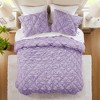Gulches Bloom 2 Piece Purple Floral Quilted Microfiber Twin Comforter Set - 3 of 4