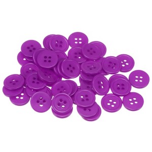 Unique Bargains Resin Craft Snap Round Flat 4-Hole Sewing Buttons 50 Pcs - 1 of 4