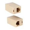 Plastic RJ11 8P4C Female/Female Telephone Cable Inline Connector Beige 5 Pcs - 4 of 4