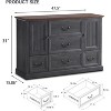 Farmhouse 5 Drawer Dresser, 47.5″ Rustic Wood Dressers Organizer with Sliding Barn Doors for Bedroom, Kitchen, Hallway - 2 of 4