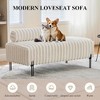 QingMoon 49.6" Window Ottoman Footrest, End of Bed Bench, Mini Loveseat Sofa with Adjustable Back and Double Pole Metal Leg for Living Room - 2 of 4