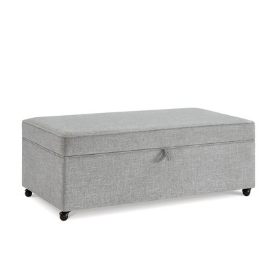 Vynxaria Large  Sofa Ottoman , Storage Ottoman With Wheels For Living Room,Lounge Ottoman, Large Comfort Couch  Ottoman Bench - Gray