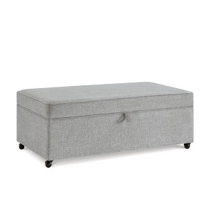 Vynxaria Large  Sofa Ottoman , Storage Ottoman With Wheels For Living Room,Lounge Ottoman, Large Comfort Couch  Ottoman Bench - Gray - 1 of 4