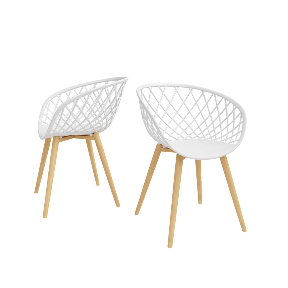 Photos - Chair Set of 2 Kurv  White - Jamesdar