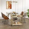 Gold Bar Cart, 2 Tier Bar Carts for The Home, Home Bar & Serving Carts, Bar Carts with Wheels - 4 of 4