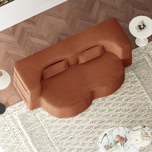 KWPZQEB 2-in-1 Folding Sofa Bed with 2 Pillows, Loveseat Sofa, Boneless Convertible Sleeper Sofa Bed Full Size, Floor Couch & Sleeping Mattress - 1 of 4