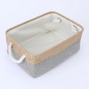 Unique Bargains Fabric Collapsible Storage Organizer Basket with Handles - 3 of 4