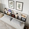 King Bed Frame with Storage Headboard & Charging Station, Velvet Upholstered Platform Bed Frame with 4 Drawers - 4 of 4
