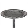 Alpine Corporation 28" Polyresin Pedestal Bird Bath With Scrollwork Base & Ground Stakes Gray - 3 of 4