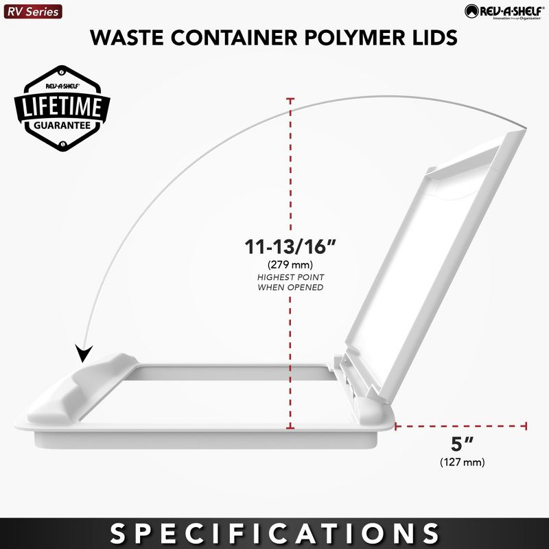 Rev-A-Shelf RV-35-LID-1 35 Quart Waste Container Trash Recycling Lid, 5 of 6