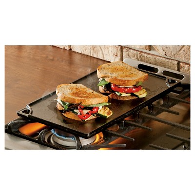 Lodge 16.75" x 9.5" Black Cast Iron Reversible Griddle