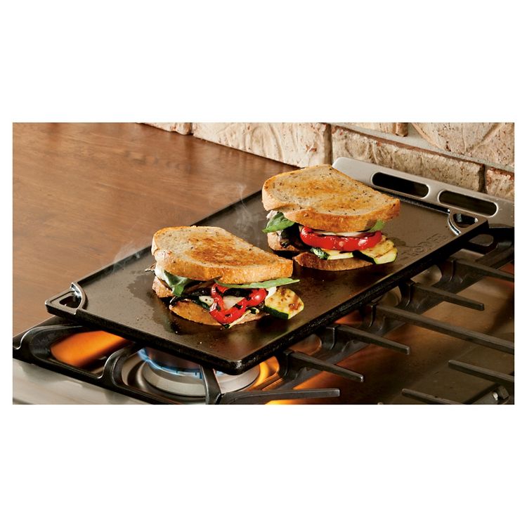 Lodge 16.75" x 9.5" Cast Iron Reversible Griddle: Preseasoned, Even-Heating, Nonstick, Induction & Oven Safe Grill Pan, 2 of 3