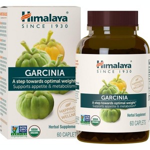Himalaya Organic Garcinia Cambogia Herbal Supplement, Appetite Support, USDA Organic, Non-GMO, Vegan, 600 mg, 60 Plant-Based Caplets, 30 Day Supply - 1 of 4