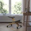 Emma and Oliver Mobile Wooden Ergonomic Kneeling Office Chair in Gray Fabric - 2 of 4