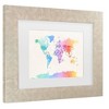 Trademark Fine Art Michael Tompsett Watercolor Political World Map Matted Framed Art - 3 of 4
