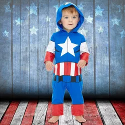 Marvel Avengers Captain America Little Boys Zip Up Cosplay Costume Coverall (Newborn To 5T) 7-8