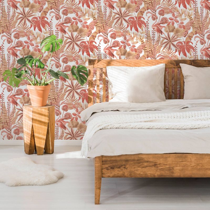 Tempaper Flamingo Daydream Pink Sunset Peel and Stick Wallpaper, 2 of 7
