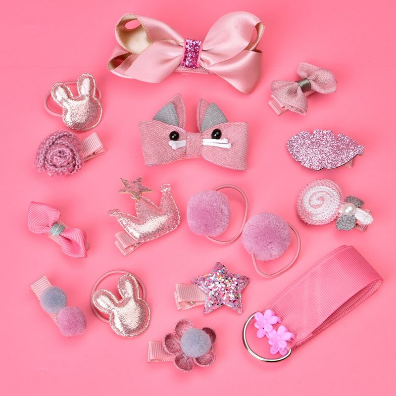 Fun Little Toys 37 PCS Pink Bunny Box with Hair Accessories, 4 of 8