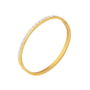 Anna-Kaci 18K Gold Plated Crystal Rhinestone Bangle Bracelets for Women with Cubic Zirconia Stainless Steel Bracelet for Valentines, Birthday - 1 of 4