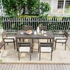 Sapphtopaz Patio Dining Set Wood Patio Table and Chairs Set with Cushions for Patio, Balcony, Garden, Vourtyard - 3 of 4