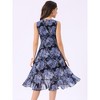 Allegra K Women's Wrap Ruffle High Low Hem Round Neck Keyhole Back Sleeveless Floral Dress - 4 of 4