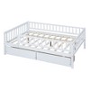 NicBex Twin Size Wooden Daybed, Modern Sofa Bed Frame with 2 Storage Drawers, Guardrails and Opening for Boy and Girl - 3 of 4