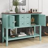 NicBex 4 Drawers Console Table with 2 Large Cabinets and Bottom Shelf,Entryway Table with Storage Space,Modern Couch Table for Living Room,Retro Blue - 2 of 4