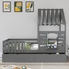 Twin Size House Bed With 2 Storage Drawers and Guardrails - 3 of 4