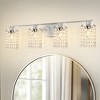DORESshop 32 in. 4-Light Chrome Crystal Bathroom Vanity Light, Modern Wall Sconce for Bathroom and Kitchen Over Mirror - 4 of 4