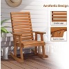 VINGLI Wooden Rocking Chair with High Backrest, Solid Fir Wood, Heavy Duty 600 LBS Patio Rockers for Indoor and Outdoor - 3 of 4