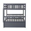 Sapphtopaz Space-Saving Full Over Full Bunk Bed with Twin Trundle, Simple Rubber Wood Bed Frame with Ladder and Guardrails for Bedroom, Kids Room - 2 of 4