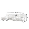 Upholstered Sectional Sofa, 4 Seater Armless Sectional Sofa with Reversible Ottoman, Sectional Sofas with Corduroy Fabric-Cuddlewood - 4 of 4