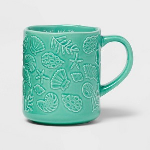 16oz Stoneware 'Take Me To The Beach' Mug Teal Green - Opalhouse™ - 1 of 3