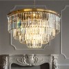 ALOADECOR 8-Lights Modern  4-Tier Round Crystal Fringe Chandelier - 2 of 4