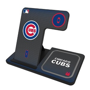 Keyscaper Chicago Cubs Linen 15-Watt 3 in 1 Charging Station - 1 of 4