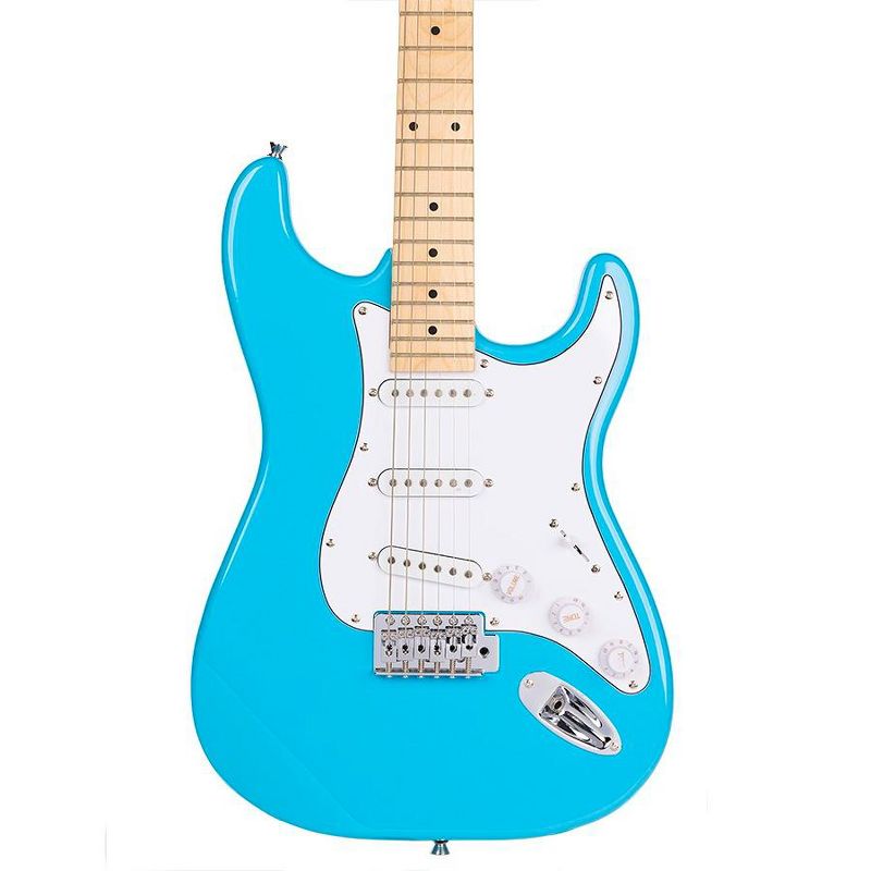 Indio Cali Classic Electric Guitar with Gig Bag-Blue, 2 of 7