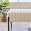 Rectangle/Round Upholstered Ottoman Upholstered Bench Bed Footstool End Stool Footrest, Beige/Brown/Charcoal-ModernLuxe - 4 of 4